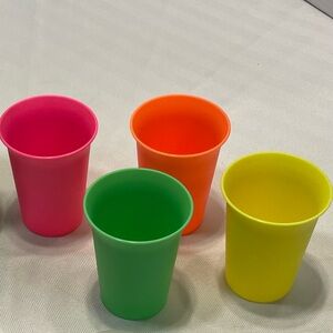 Tupperware Set of 4 Bell Tumblers - Neon Colors - Brand New - Vintage